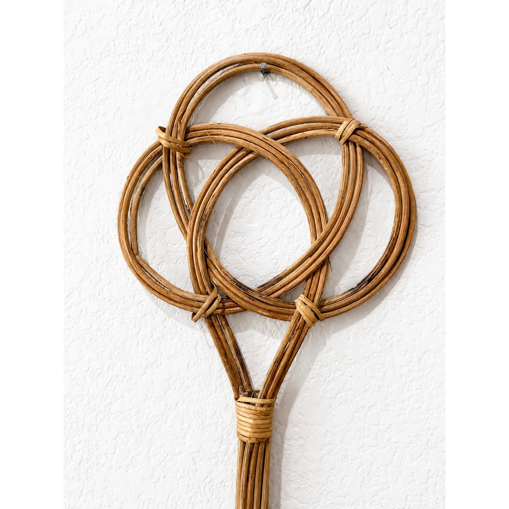 Vintage Wicker Rattan Rug Carpet Beater 32" Boho Cottagecore MCM - Picture 3 of 7